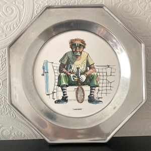 Wilton pewter clown plate ~ limited edition ~ in the center ring ~ tennis